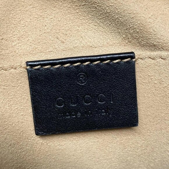 Auth GUCCI GG Marmont 447632 Black Leather - Shoulder Bag - Picture 13 of 15